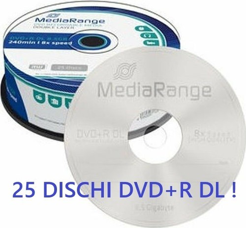 25x pcs mediarange dvd dl - pcs,